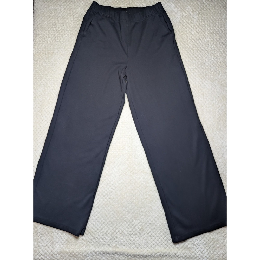Madewell‎ Black Wide Leg Pull On Pants High Rise Elastic Waist Womens Medium